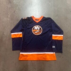 Vintage CCM women's blue and orange New‎ York islanders jersey embroidered logo